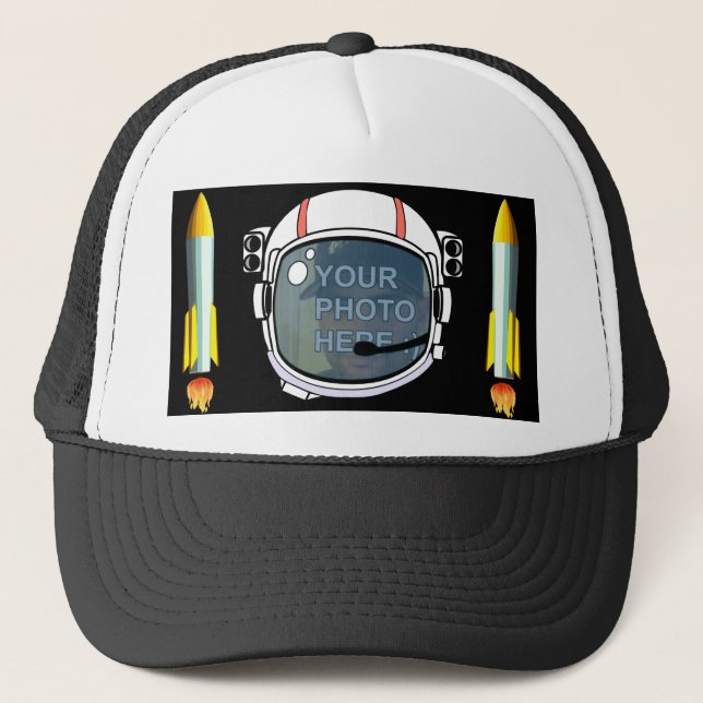 You As Astronaut Photo Replacement Trucker Hat (Front)