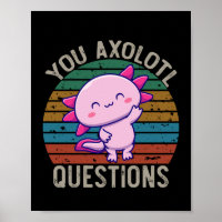 You Axolotl Questions Retro 90s Vintage Sunset