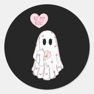 You Be My Boo Funny Spooky Ghost Valentine Day Classic Round Sticker