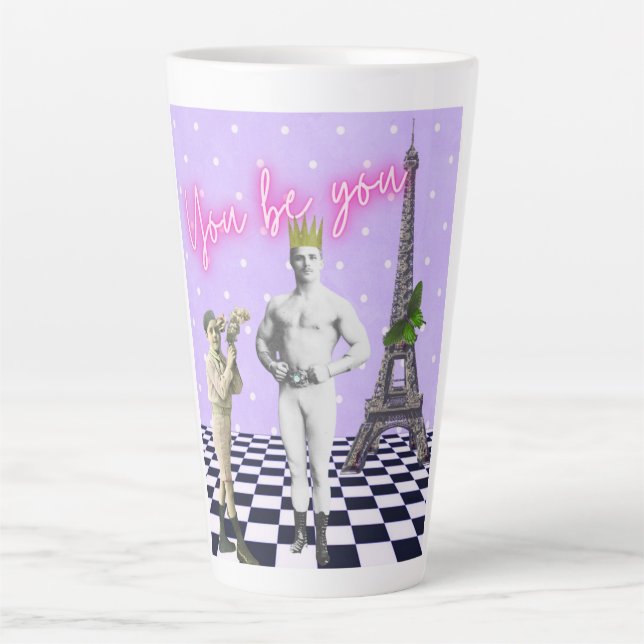 You Be You Campy Vintage Strongman  Latte Mug (Front)