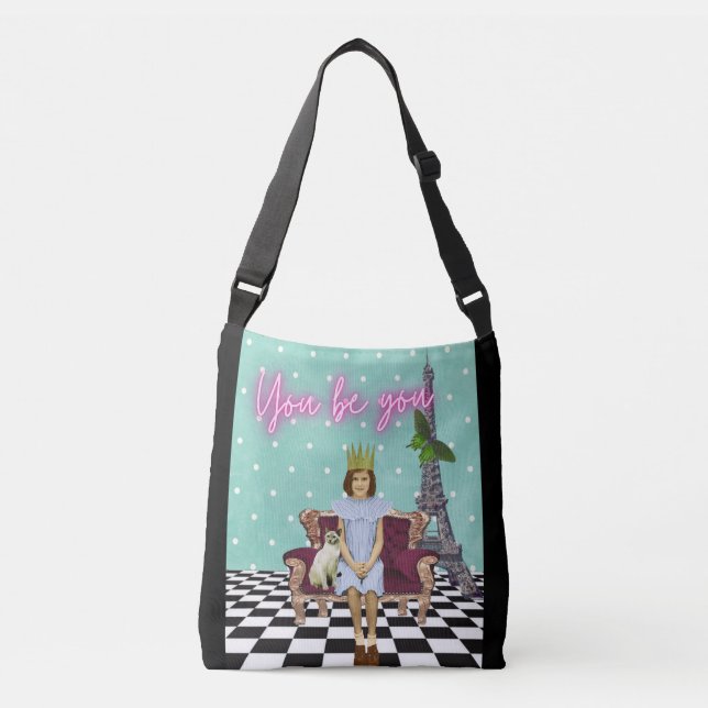 You Be You Empowering Girl Pop Art  Crossbody Bag (Front)