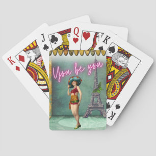 You Be You Empowering Vintage Woman Pop Art Playing Cards
