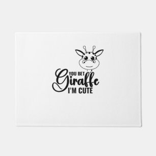 You Bet Giraffe I'm Cute, Funny Baby, Baby Girl Doormat