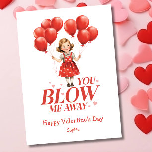 You blow me away funny vintage Valentines Day Holiday Card