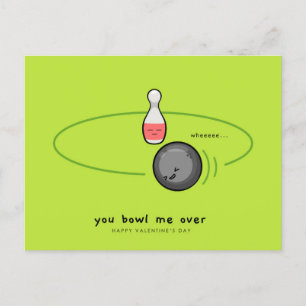 You Bowl Me Over Happy Valentines Day   Love Holiday Postcard