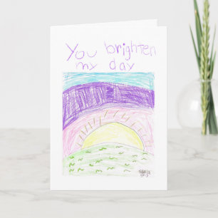 "You Brighten My Day" Folded Greeting Card