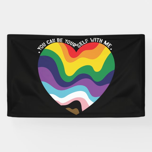 You Can Be Yourself With Me LGBT Transgender Gay  Banner (Horizontal)