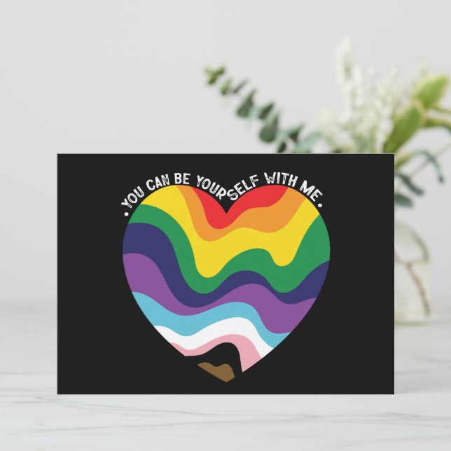 You Can Be Yourself With Me LGBT Transgender Gay  Invitation (Standing Front)
