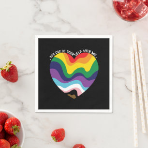 You Can Be Yourself With Me LGBT Transgender Gay  Napkin