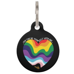 You Can Be Yourself With Me LGBT Transgender Gay  Pet Tag