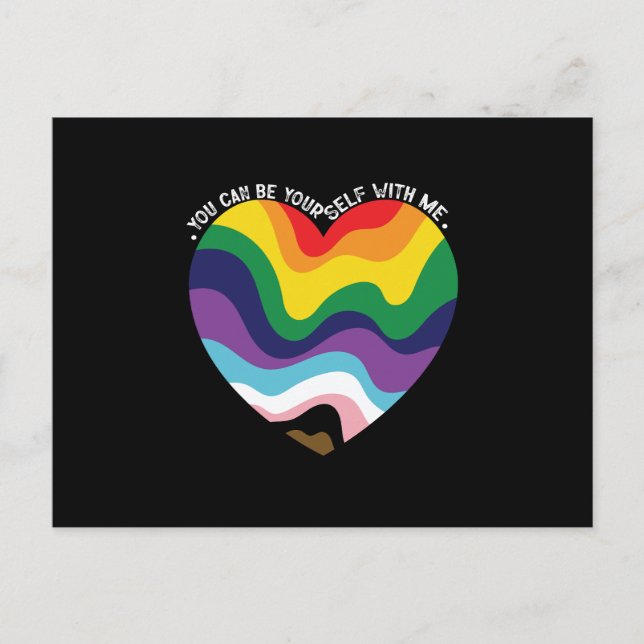 You Can Be Yourself With Me LGBT Transgender Gay  Postcard (Front)