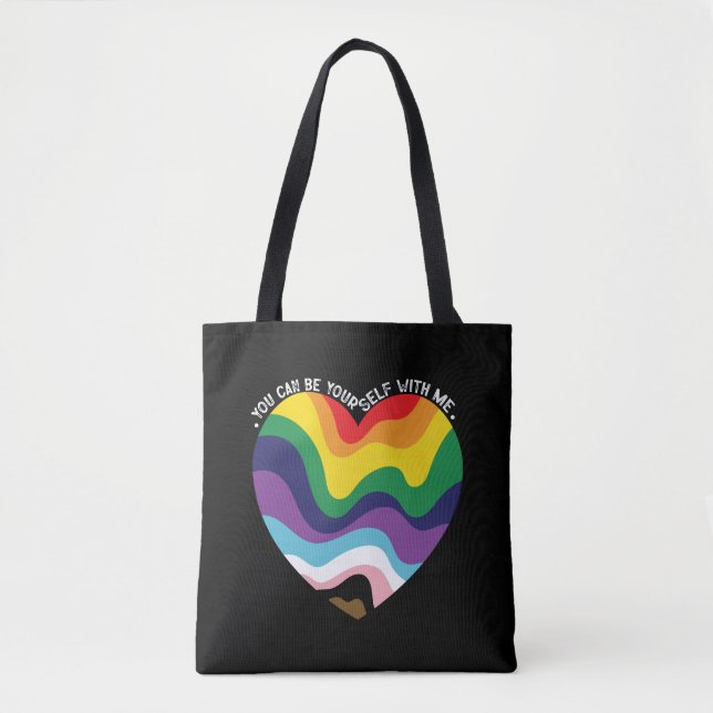 You Can Be Yourself With Me LGBT Transgender Gay  Tote Bag (Front)
