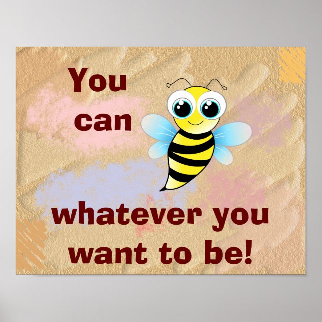 You can (Bee) - Poster d'art pour enfants (Devant)