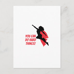You can do hard things holiday postcard