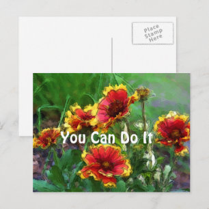 You Can Do It Daisies Inspirational Postcard