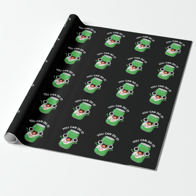 You Can Do It Funny Soda Pop Pun  Wrapping Paper (Unrolled)