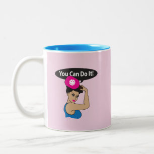 You Can Do It. Rosie Pickleball (L) Two-Tone Coffee Mug