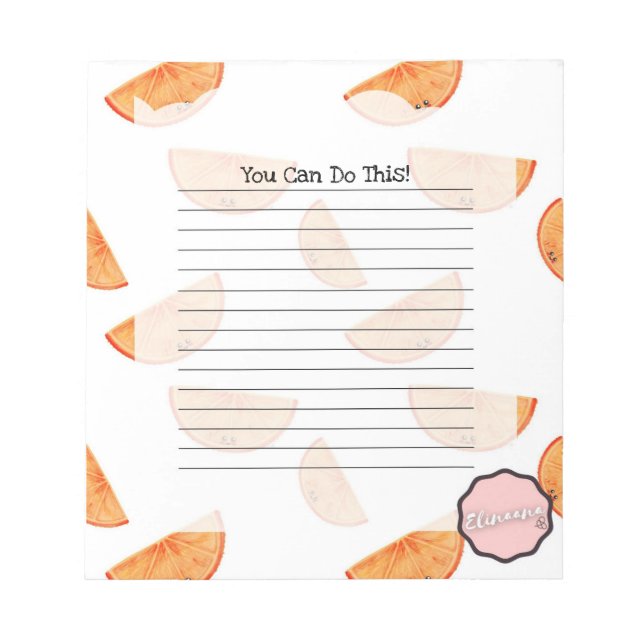 You Can Do This, Customizable Orange Notepad (Front)