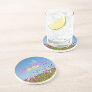 You Can Do This Wildflowers & Neon Coaster