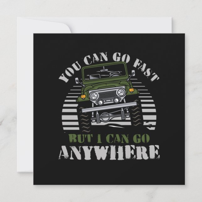 You Can Go Fast Off Roading Dirt Hill Race Gift Invitation (Front)