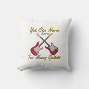 You Can Never Have Too Many Guitars - Colourful Throw Pillow