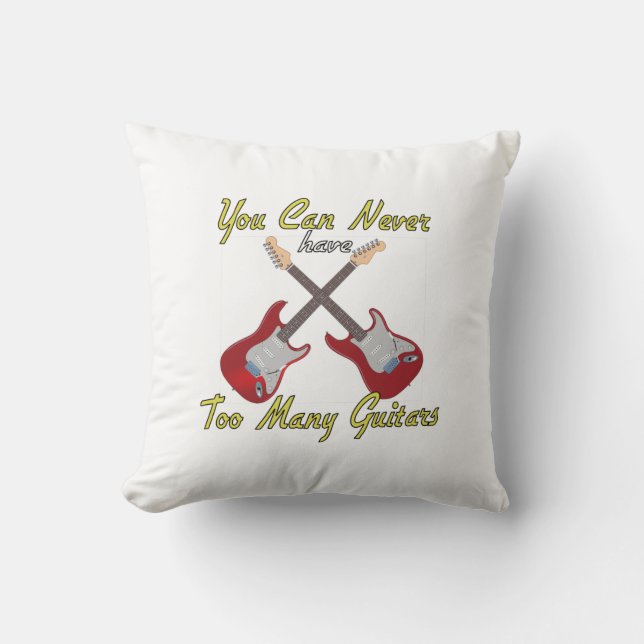 You Can Never Have Too Many Guitars - Colourful Throw Pillow (Front)