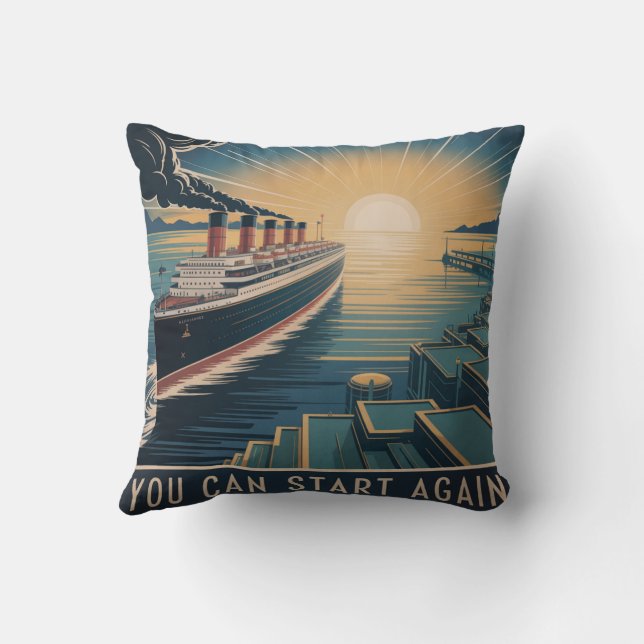 You Can Start Again Throw Pillow (Back)