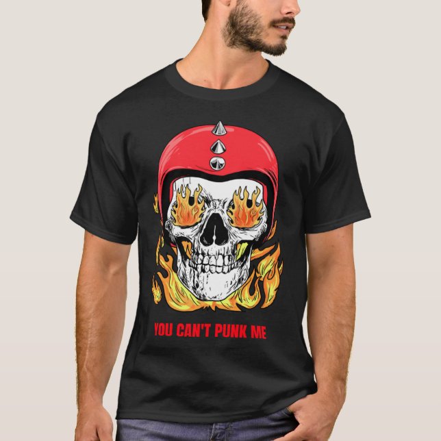 You can t punk me cool spiked skull T-Shirt (Front)