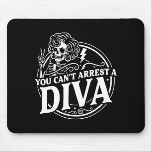 You Cant Arrest Diva Sy Skeleton Peace Sign Goth G Mouse Pad
