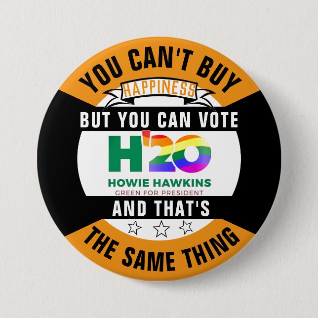 You can't buy happiness 3 inch round button (Front)