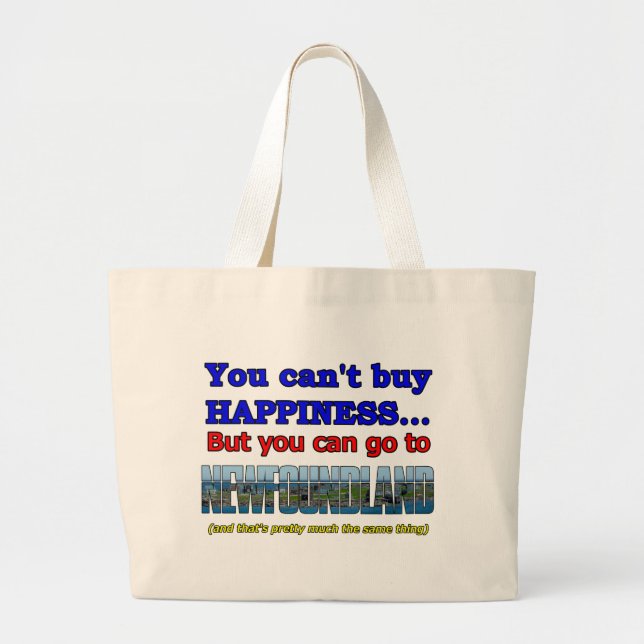 YOU CAN'T BUY HAPPINESS LARGE TOTE BAG (Front)