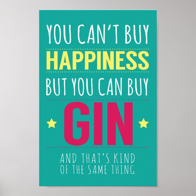 "You Can't Buy Happiness..." Typography Print (Front)