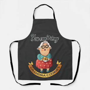 You can't Deny Grandma Cookies sign apron