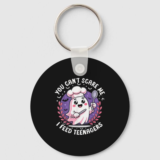 You Cant E Me I Feed Teenagers Halloween  Keychain (Front)