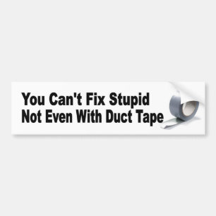 You Can't Fix Stupid Not Even With Duct Tape funny Bumper Sticker