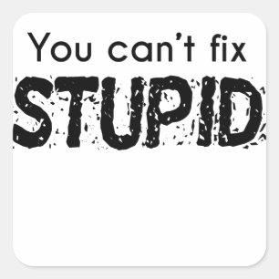 You Can't Fix Stupid Square Sticker