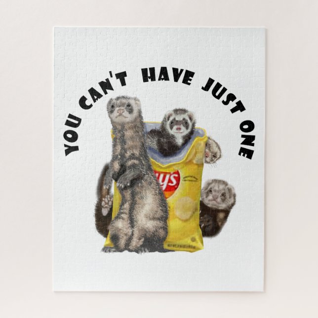 You Can't Have Just One * Ferrets with Chip Bag Jigsaw Puzzle (Vertical)