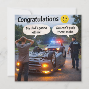 You can't park there make funny congratulations card