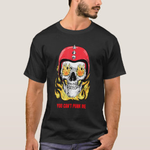 You cant punk me-cool spiked skull T-Shirt