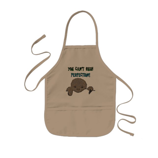 You Can't Rush Perfection Baby Sloth Kids Apron (Front)