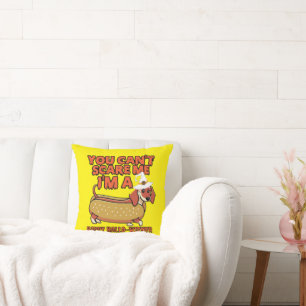 YOU CAN'T SCARE ME, I'M A HAPPY HALLOWIENER THROW PILLOW