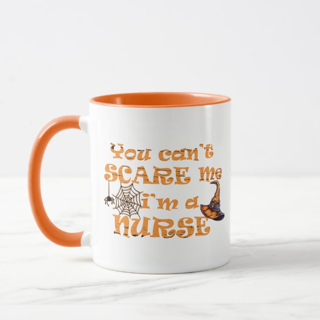 You can't scare me I'm a nurse Halloween Mug (Left)