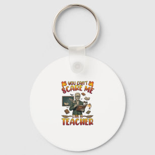 You Cant Scare Me Im Teacher Mummy Chalkboard Book Keychain