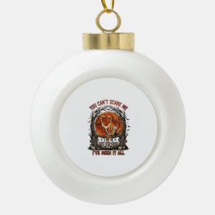 You Cant Scare Me Nurse Halloween Stethoscope Oran Ceramic Ball Christmas Ornament