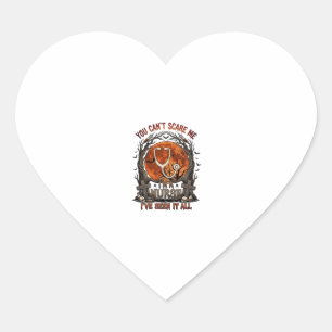 You Cant Scare Me Nurse Halloween Stethoscope Oran Heart Sticker