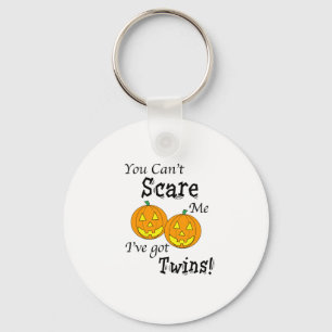 You can't scare me twins - pumpkins keychain