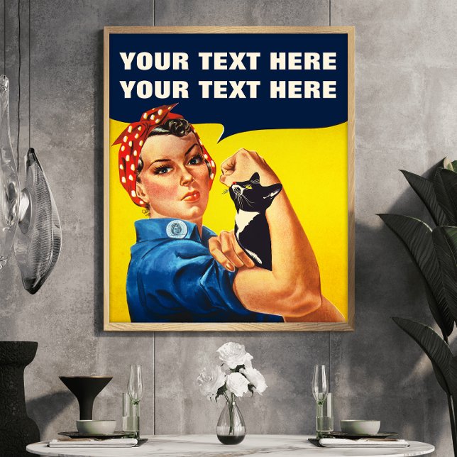 You Cat Do It Rosie Cat Lady Feminist Poster (Creator Uploaded)