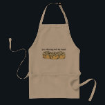 You Checking Out My Buns? Funny Cinnamon Roll<br><div class="desc">You Checking Out My Buns? Cartoon Cinnamon Roll Funny Beige Natural Adult Apron. Funny design for that person who likes a good laugh or who loves the sweet buns... as in cinnamon rolls, sticky buns... honey buns.. They're perfectly sweet no matter what the name. If this is for a gift,...</div>