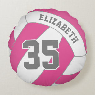 YOU choose ANY colour girls custom volleyball Round Pillow