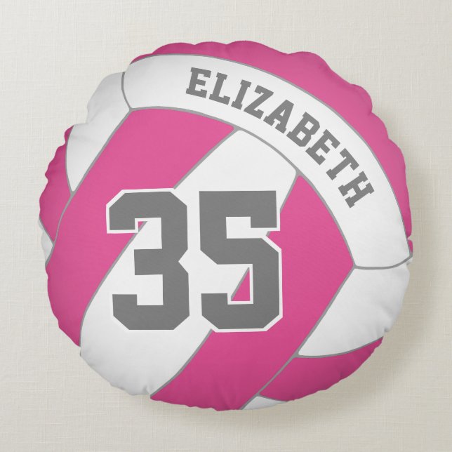 YOU choose ANY colour girls custom volleyball Round Pillow (Front)